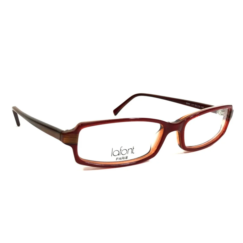 Jean Lafont Eyeglasses Frames MING 164 Brown Red Rectangle Full Rim 53-15-142